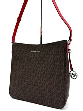 Michael Kors Large Messenger Crossbody Bag Brown/Red